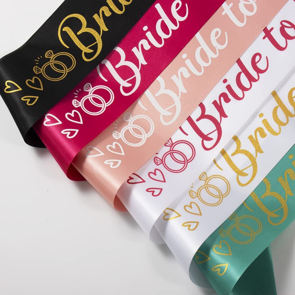 Party to Be Set of 8 PCS Rose Gold Bridal Shower Sash Bride to Be Maid of Honor Team Bride Bridesmaid Bride Tribe Sash Set Hen Night Bachelorette Party Wedding Decorations Apparel & Accessories > Clothing Accessories > Sashes Party to Be