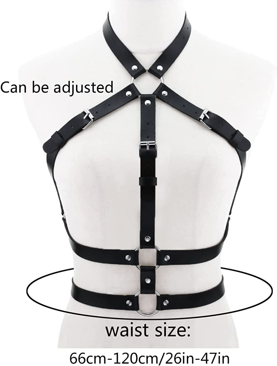 Punk Body Belt Adjustable Black Fashion Body Chain Body Accessory Jewelry for Women and Girls Apparel & Accessories > Jewelry > Body Jewelry LISBLIER