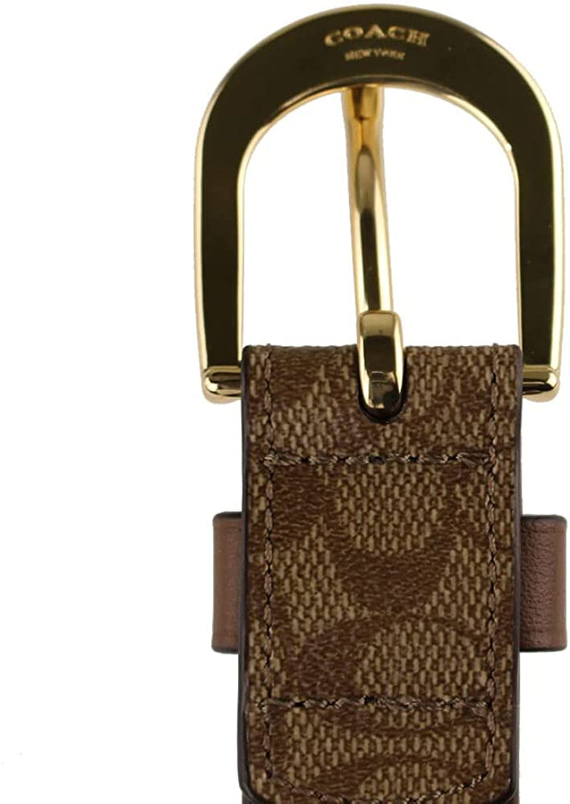 Coach Classic Belt in Signature Canvas (M, Khaki/Saddle/Gold) Apparel & Accessories > Clothing Accessories > Belts COACH