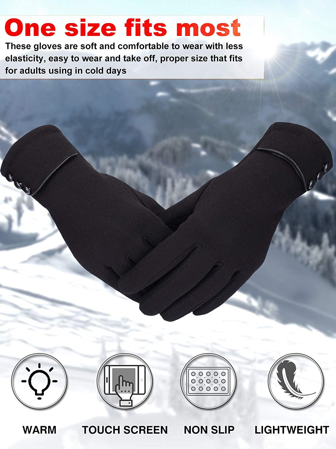 Patelai 3 Pairs Women Winter Gloves Warm Touchscreen Gloves Windproof Gloves for Women Girls Winter Using Apparel & Accessories > Clothing Accessories > Gloves & Mittens Patelai