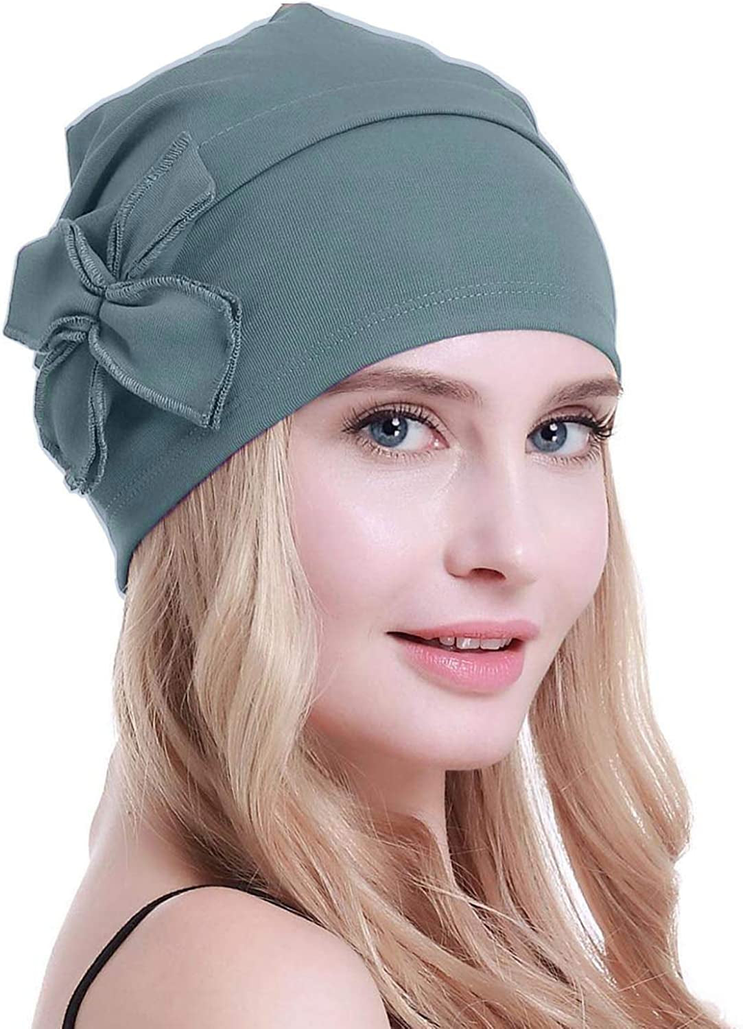 Osvyo Cotton Chemo Turbans Headwear Beanie Hat Cap for Women Cancer Patient Hairloss Apparel & Accessories > Clothing Accessories > Headwear osvyo Cotton Light Olive One Size