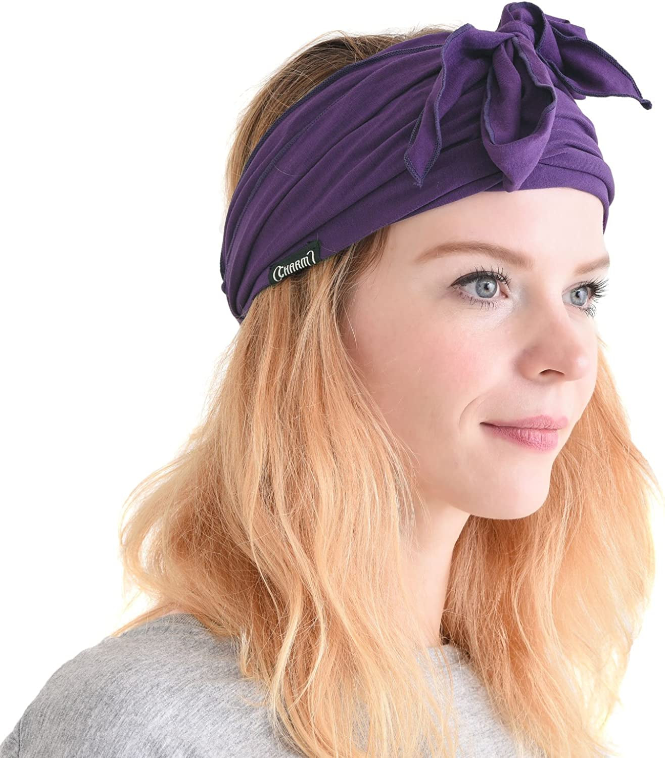CHARM Japanese Headband Pirate Bandana - Men Ninja Head Wrap Women Hair Band Apparel & Accessories > Clothing Accessories > Bandanas & Headties Casualbox Purple