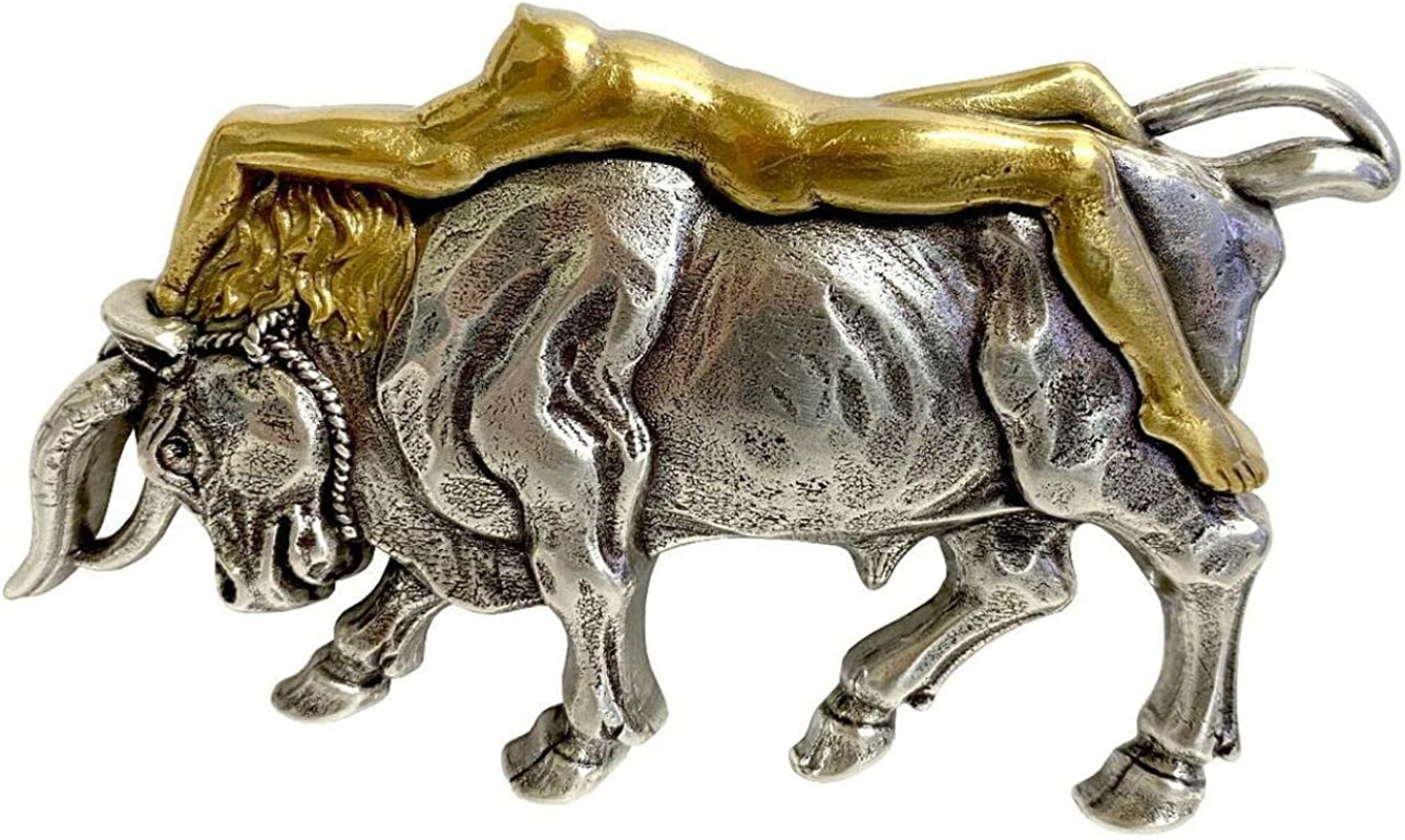 Western Lady Bull Texas Longhorn Steer Head Belt Buckle Fits 1-1/2"(38Mm) Multi-Style Options Apparel & Accessories > Clothing Accessories > Belt Buckles Belts.com Type Buckle G42 - Ha1437 Antique Silver Gold 1-1/2"