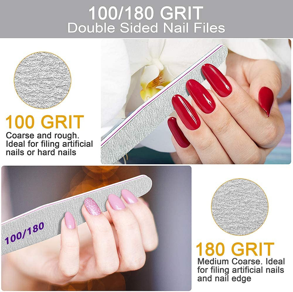Professional Nail Files, Emery Board Nail File for Natural Nails 100/180/240 Grit Nail Files for Acrylic Nails 12Pcs Fine Grit Nail File Manicure Tools Coarse Fingernail Files (100/180 Grit) Health & Beauty > Personal Care > Cosmetics > Cosmetic Tools > Nail Tools BLESWIN