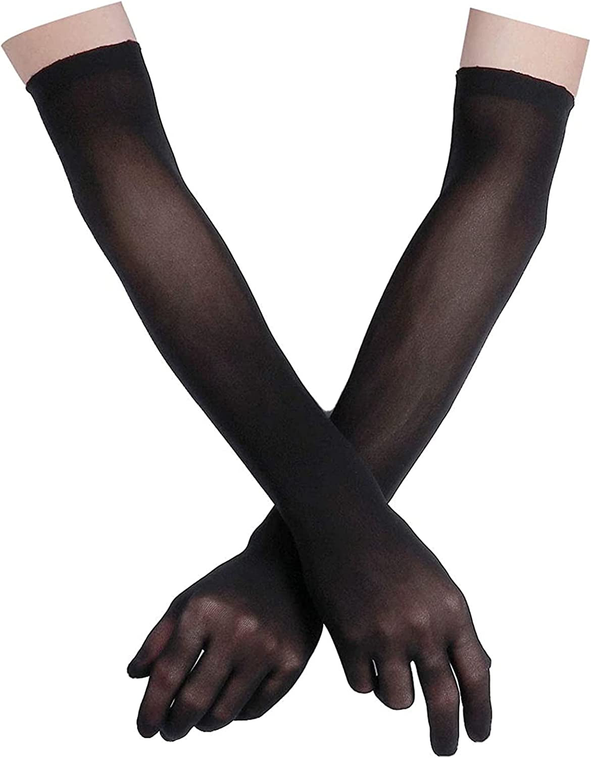 TAIKMD Women Mesh See through Evening Gloves Opera Length Glove Mittens Apparel & Accessories > Clothing Accessories > Gloves & Mittens TAIKMD Black