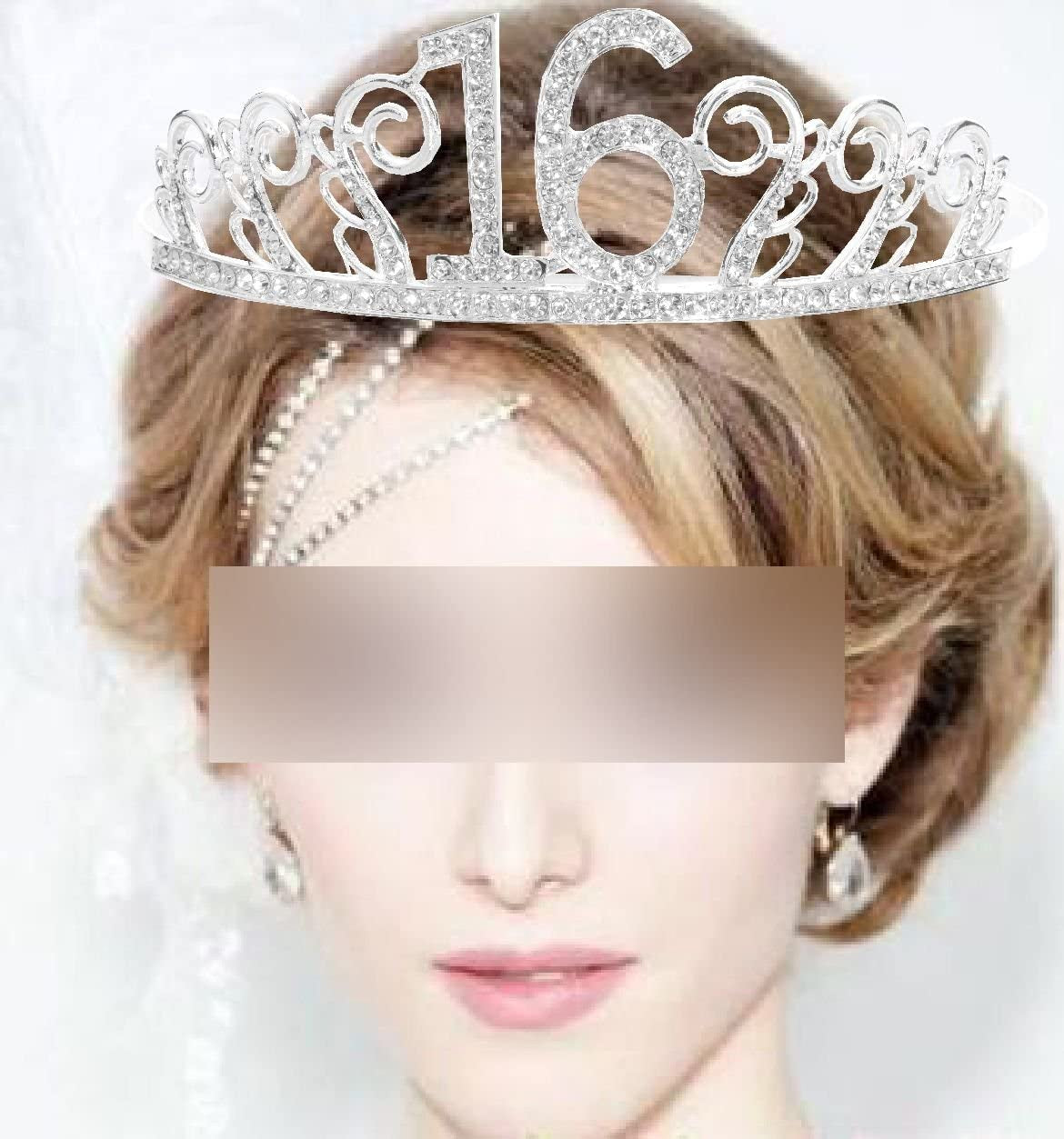 MEANT2TOBE 16Th Birthday Sash and Tiara for Girls - Fabulous Set: Glitter Sash + Floating Heart Rhinestone Silver Premium Metal Tiara, 16Th Birthday Gifts for Sweet 16 Birthday Party Apparel & Accessories > Clothing Accessories > Sashes MEANT2TOBE