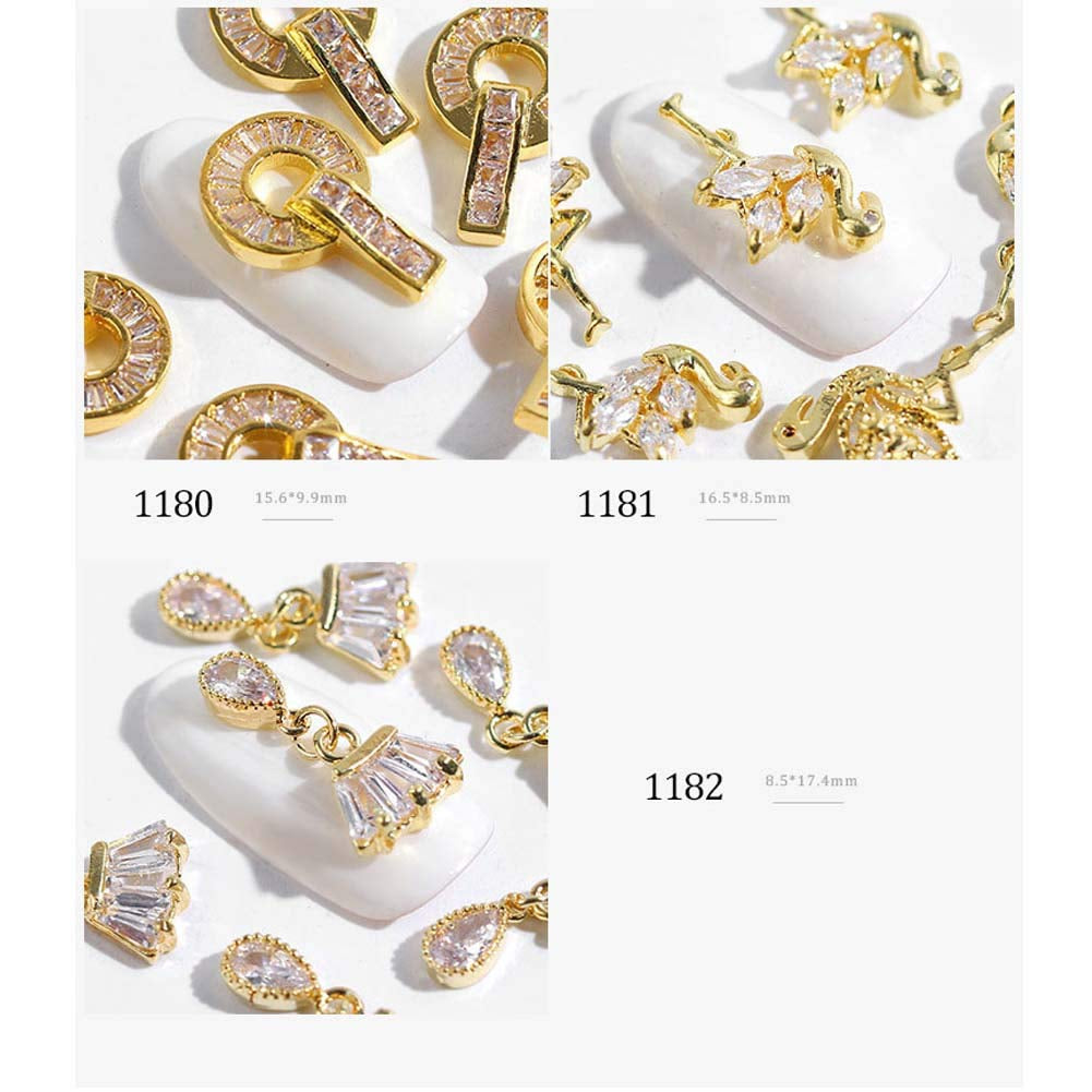 Lookathot 20Pcs/Set 3D Nail Art Decals Mixed Design Flamingo Meteorite Do Not Fade Metallic Studs Rhinestones Alloy Chain Manicure DIY Decoration Tools Health & Beauty > Personal Care > Cosmetics > Cosmetic Tools > Nail Tools Lookathot