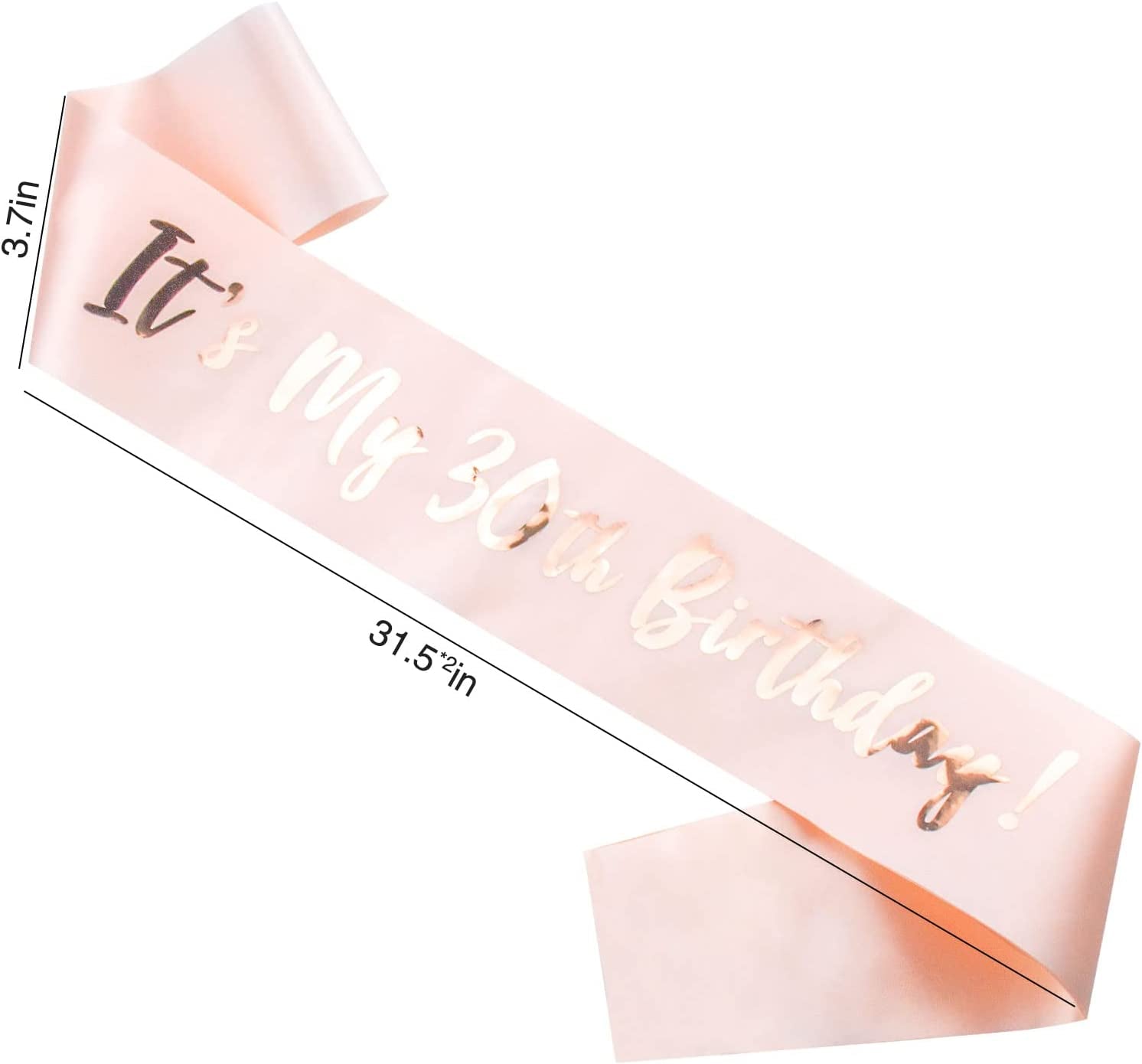 SGKUED 'It'S My 30Th Birthday' Sash, Rose Gold Soft Satin Sash with Rose Foil Lettering Birthday Sash for Women 30Th Birthday Party Favors and Decorations Apparel & Accessories > Clothing Accessories > Sashes SGKUED