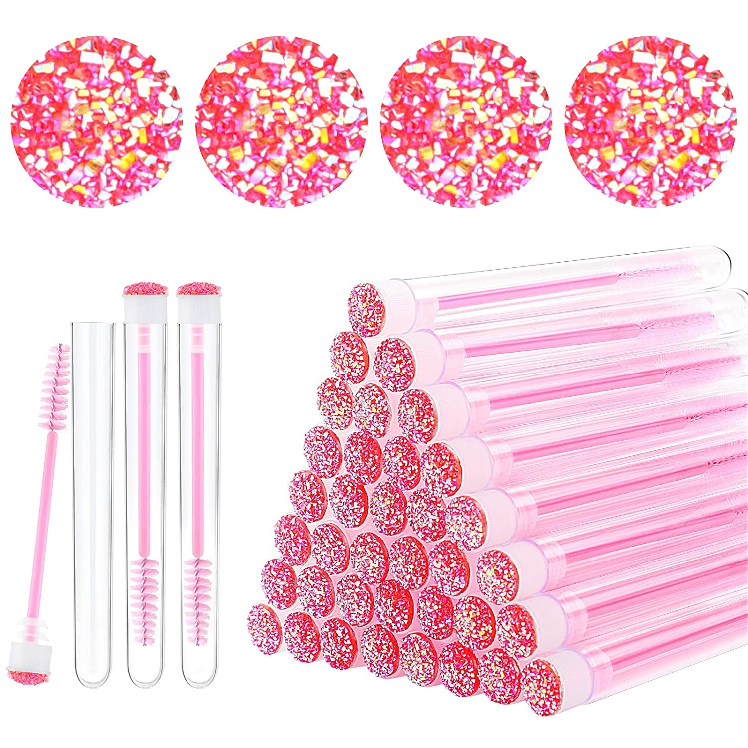 Dming 10Pcs Eyelash Brush Lash Wand Makeup Tool Eyelash Extension Supplies Cleaning Brush Diamond Mascara Mix Color Health & Beauty > Personal Care > Cosmetics > Cosmetic Tools > Makeup Tools Dming star d pink 50 Count (Pack of 1)