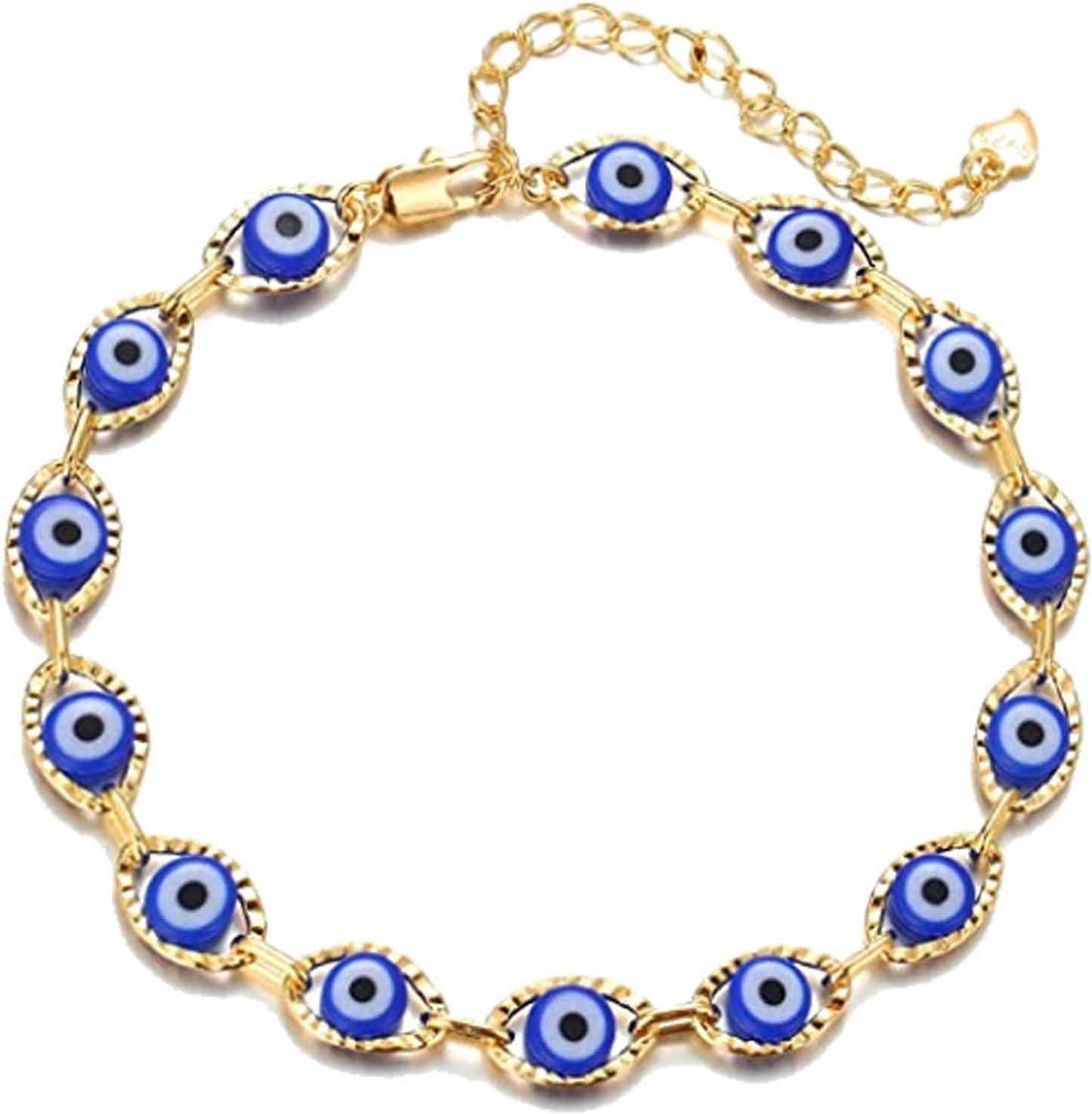 Five Layered Anklet Bracelets for Women Silver Gold Beaded Chain Anklet for Teen Girls Boho Multi-Layered Anklet Bracelets Beach Foot Chain Jewelry Jewelry Gifts Apparel & Accessories > Jewelry > Anklets Dcfywl731 blue gold anklet