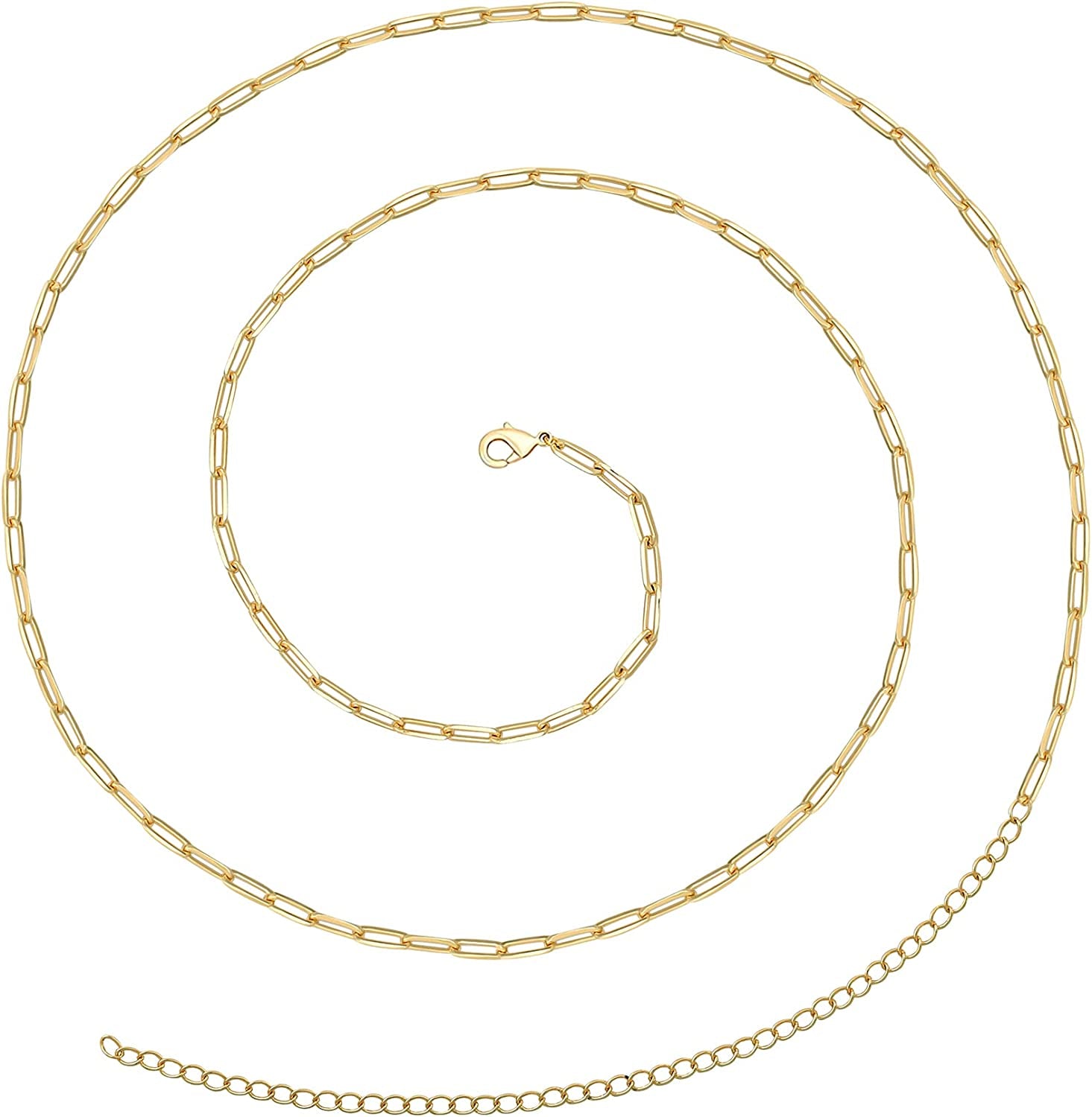 TOBENY 27.5/33.5/40 Inches Waist Belly Chains for the Waist for Women 14K Gold Plated Belly Chains for Women plus Size Body Chain for Women Teens Apparel & Accessories > Jewelry > Body Jewelry TOBENY B 27.5 Inches