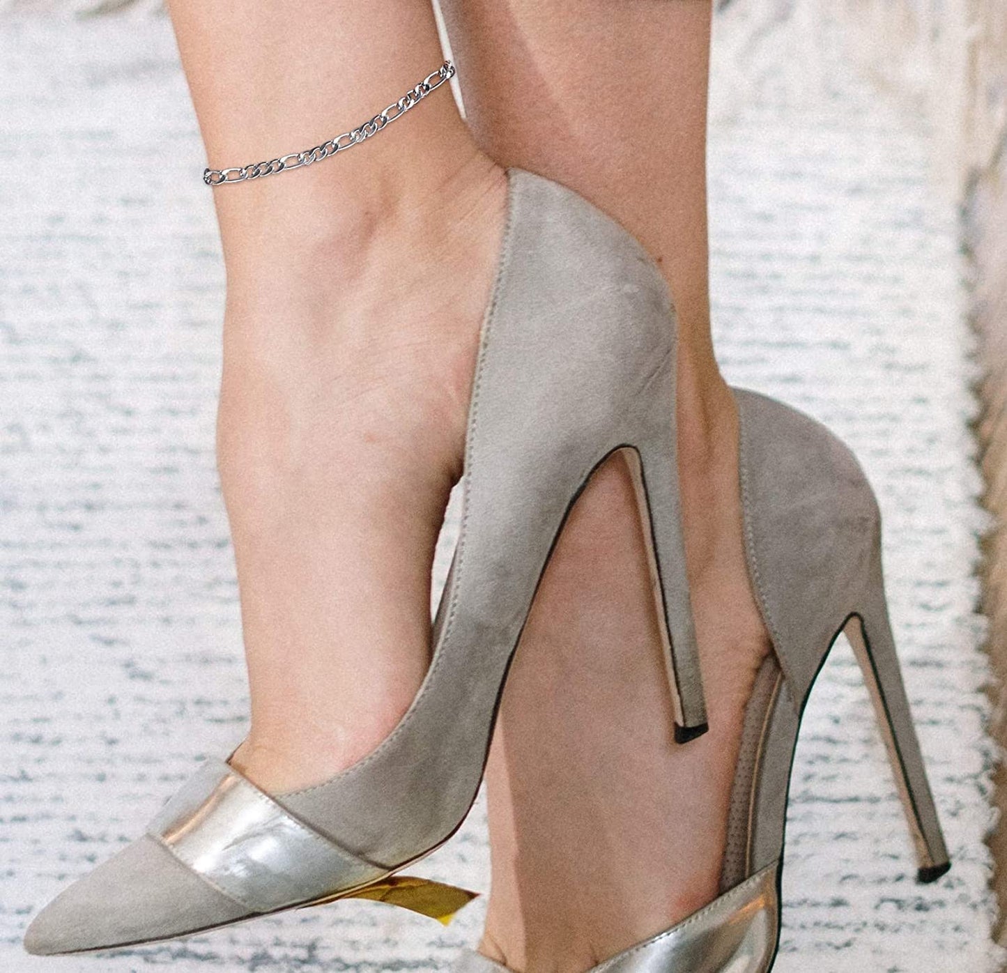 Savlano 925 Sterling Silver Solid Italian Figaro, Rope,Herringbone, Curb, Ball Bead, Snake, Mariner Chain Anklet for Women & Girls, Comes in 0.8Mm - 5Mm Gift Box Apparel & Accessories > Jewelry > Anklets Savlano