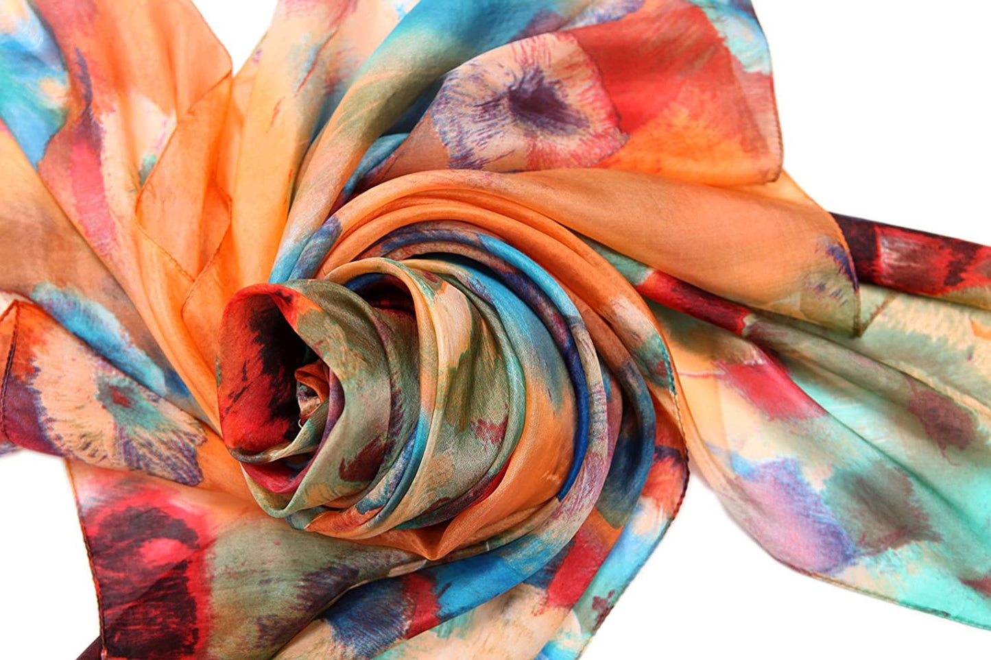 Women Fashion Silk Scarf Oblong Floral Oversize Soft Shawl Beach Wrap Apparel & Accessories > Clothing Accessories > Scarves & Shawls Just4Beauty