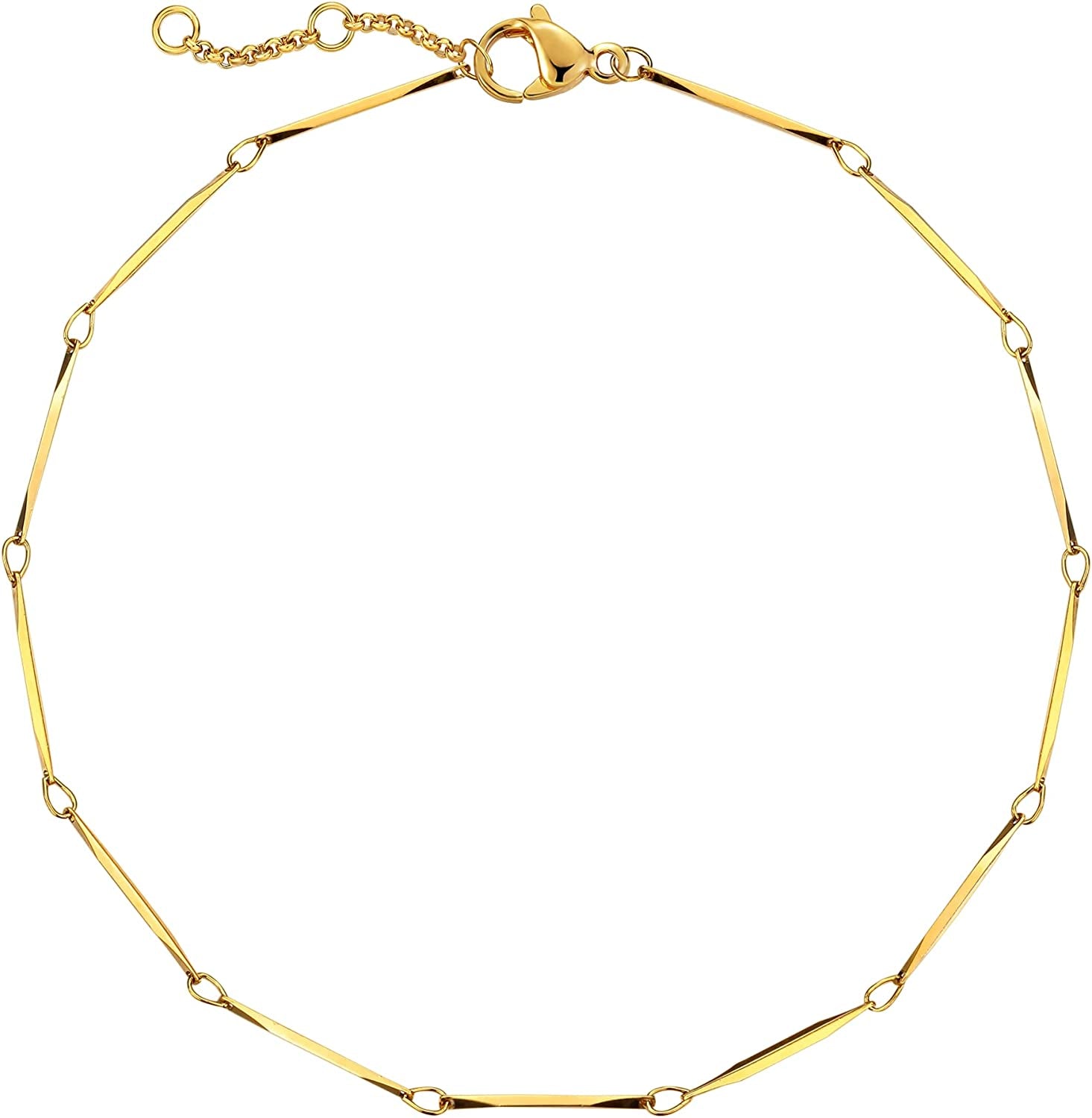 LOYATA Dainty Ankle Bracelet,14K Gold Plated Tiny Bead Anklet Dainty White Cubic Zirconia Cross Tassel Foot Chain Cute Lucky Moon Evil Eye Foot Jewelry Boho Anklets for Women Apparel & Accessories > Jewelry > Anklets LOYATA Thin Chain-B