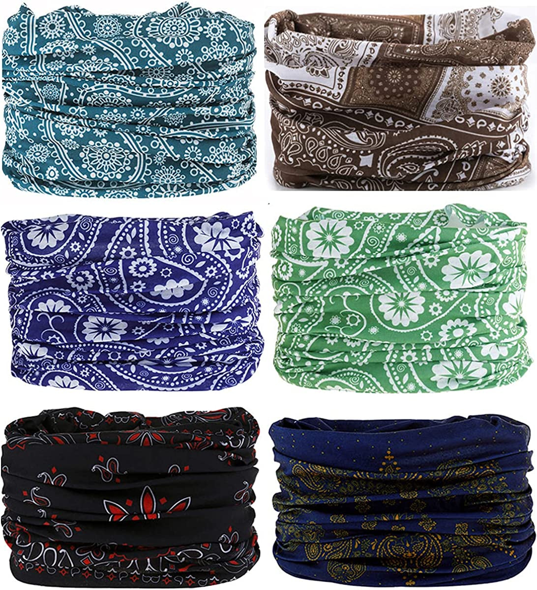 Kingree 6PCS Outdoor Magic Scarf, Elastic Headbands, Headscarves, Headwear, Mask Apparel & Accessories > Clothing Accessories > Headwear KINGREE Elegant Paisley