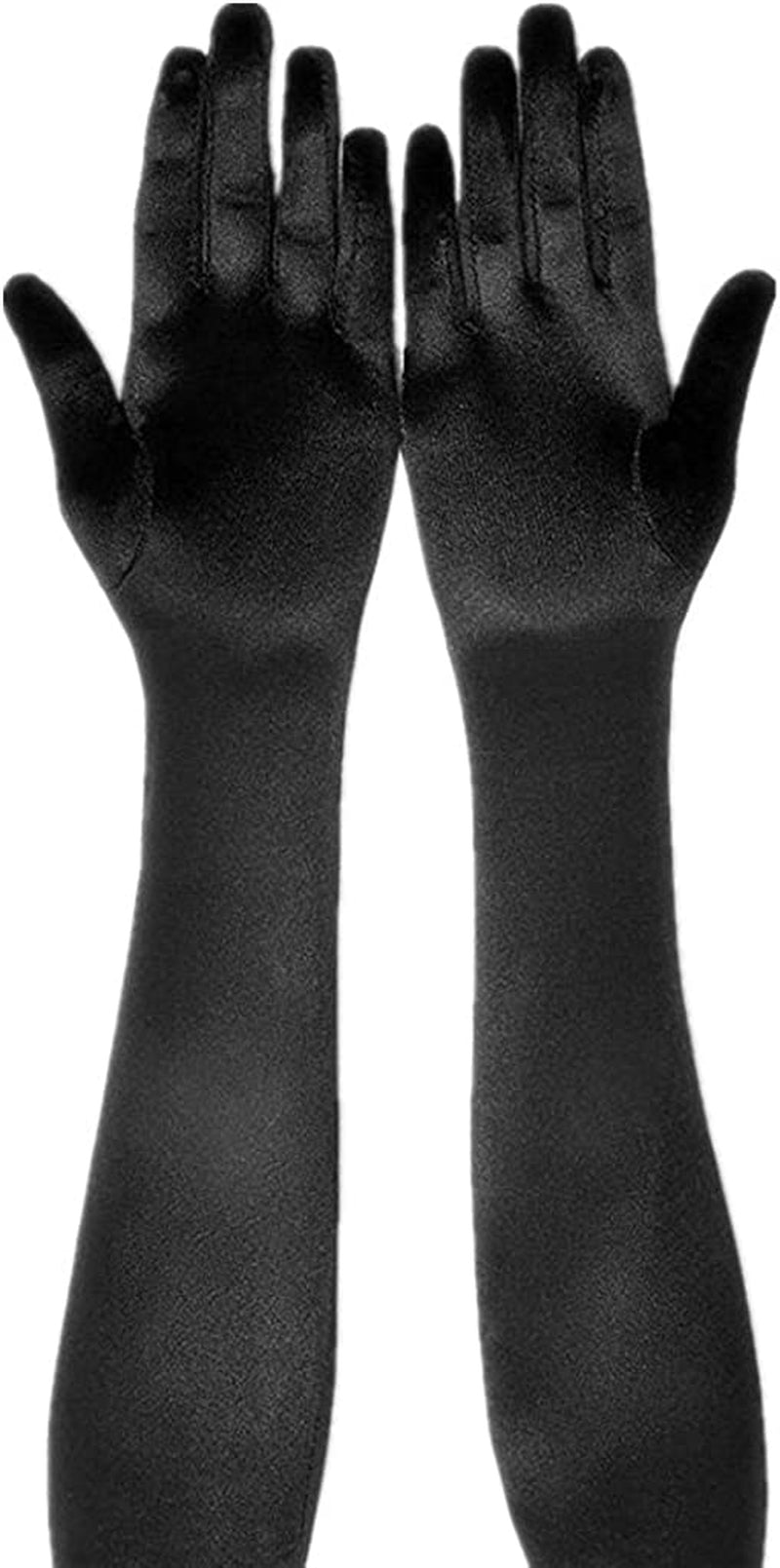 Dreamhigh Womens 22 " Finger Mittens over Elbow Long Black /White Evening Gloves Apparel & Accessories > Clothing Accessories > Gloves & Mittens DreamHigh