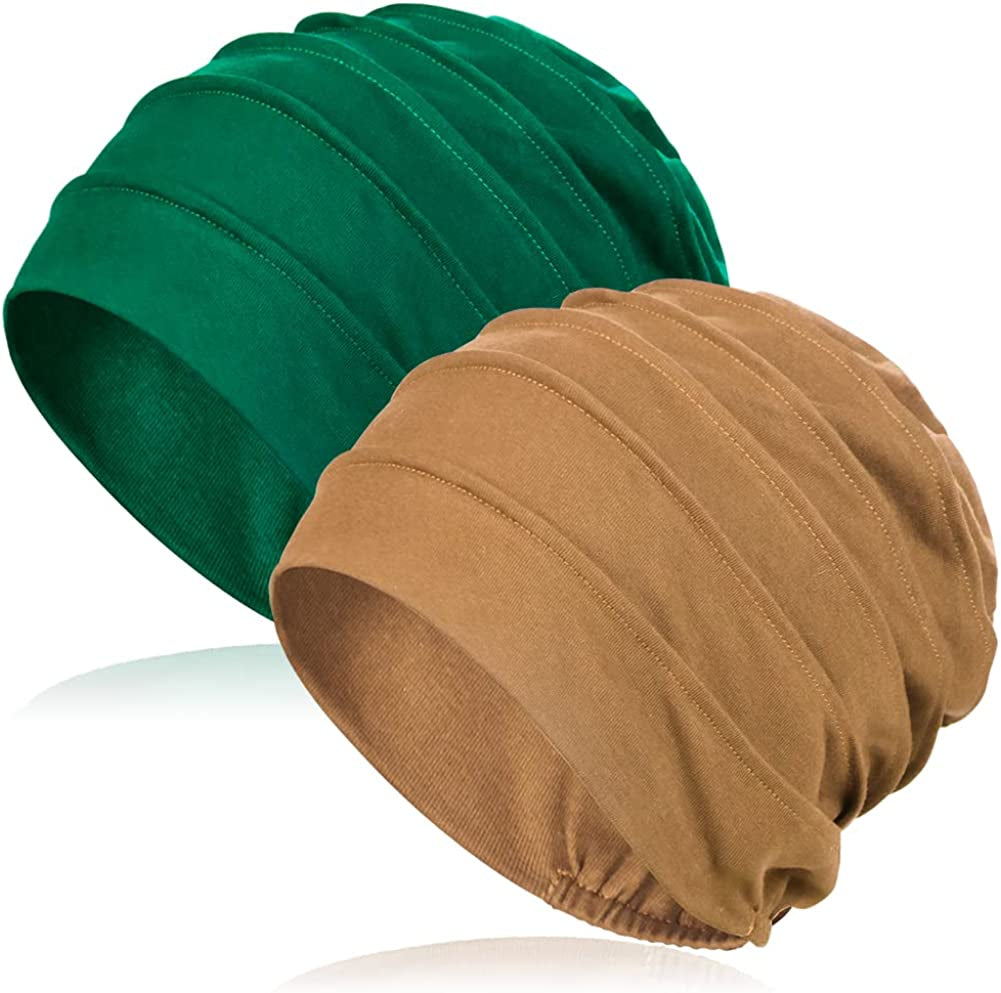 Kisumthy 2 PCS Cotton Slouchy Chemo Beanies, Chemo Cap Headwear Cancer Hats for Women with Hair Loss Apparel & Accessories > Clothing Accessories > Headwear Kisumthy Set-3