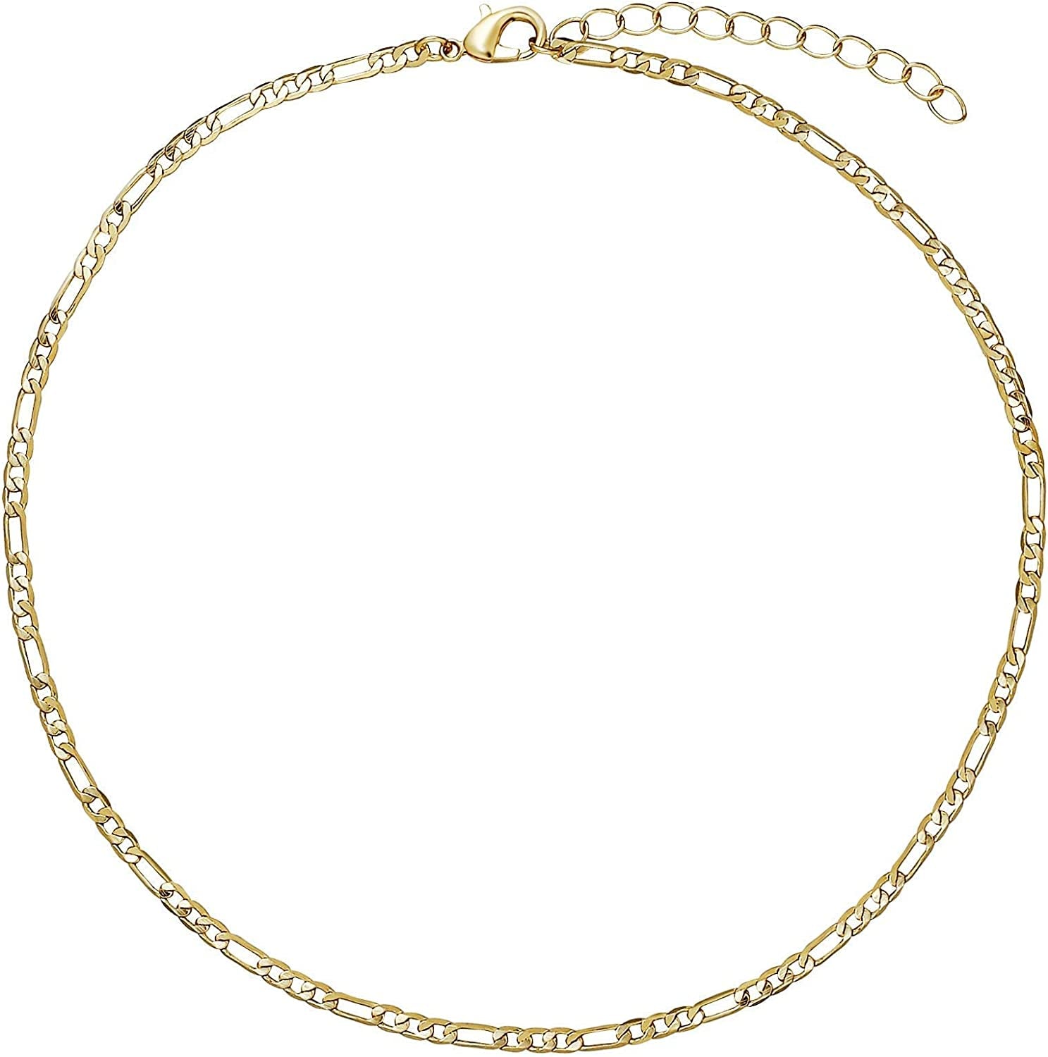 Kyerlyn Dainty Simple Chain Anklet for Women 18K Gold/Silver Plated Summer Beach Beaded Evil Eye Moon Figaro Butterfly Satellite Cuban Pearl Flat Marina Anklet Gift Apparel & Accessories > Jewelry > Anklets Kyerlyn Figaro-M-Gold