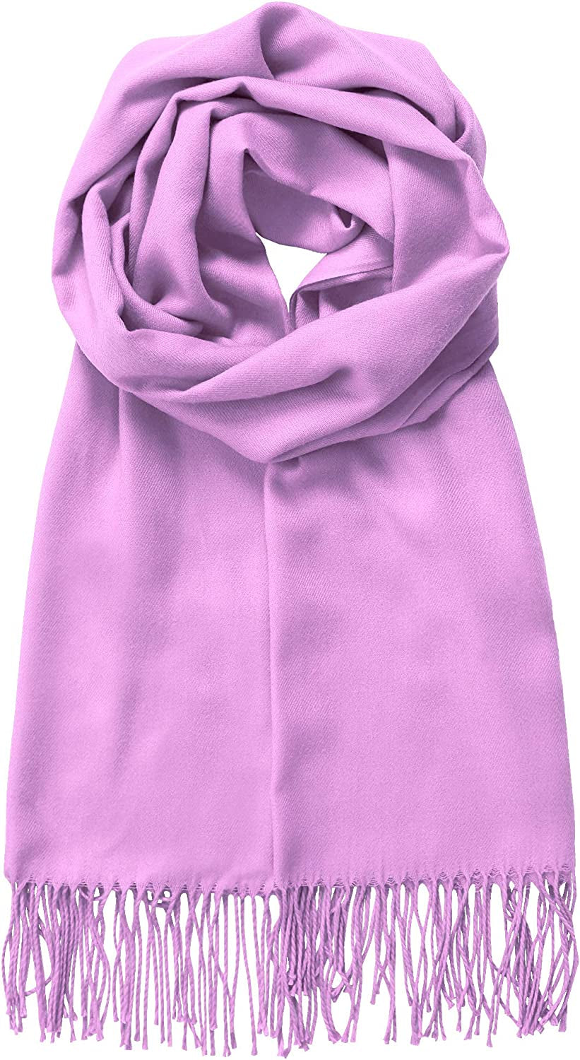 Made by Johnny Unisex Large Lightweight Soft Silky Real Cashmere Shawl Wrap Scarf Apparel & Accessories > Clothing Accessories > Scarves & Shawls Made By Johnny Wsk2091_lilac One_Size