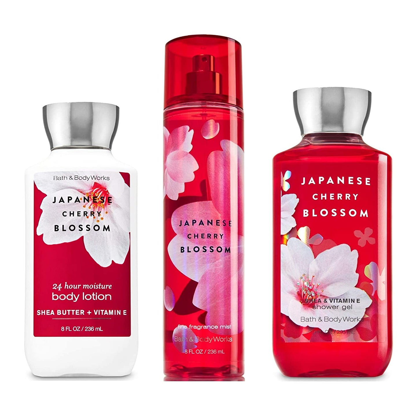 Bath & Body Works Japanese Cherry Blossom Set - Shower Gel 10 Oz, Fragrance Mist 8 Oz, Body Lotion 8 Oz Health & Beauty > Personal Care > Cosmetics > Bath & Body Bath & Body Works