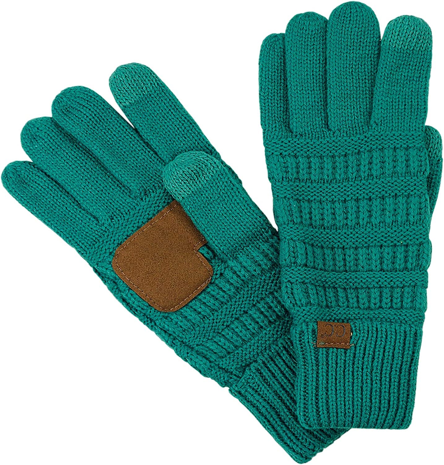 C.C Unisex Cable Knit Inner Lined Anti-Slip Touchscreen Texting Gloves Apparel & Accessories > Clothing Accessories > Gloves & Mittens C.C Teal
