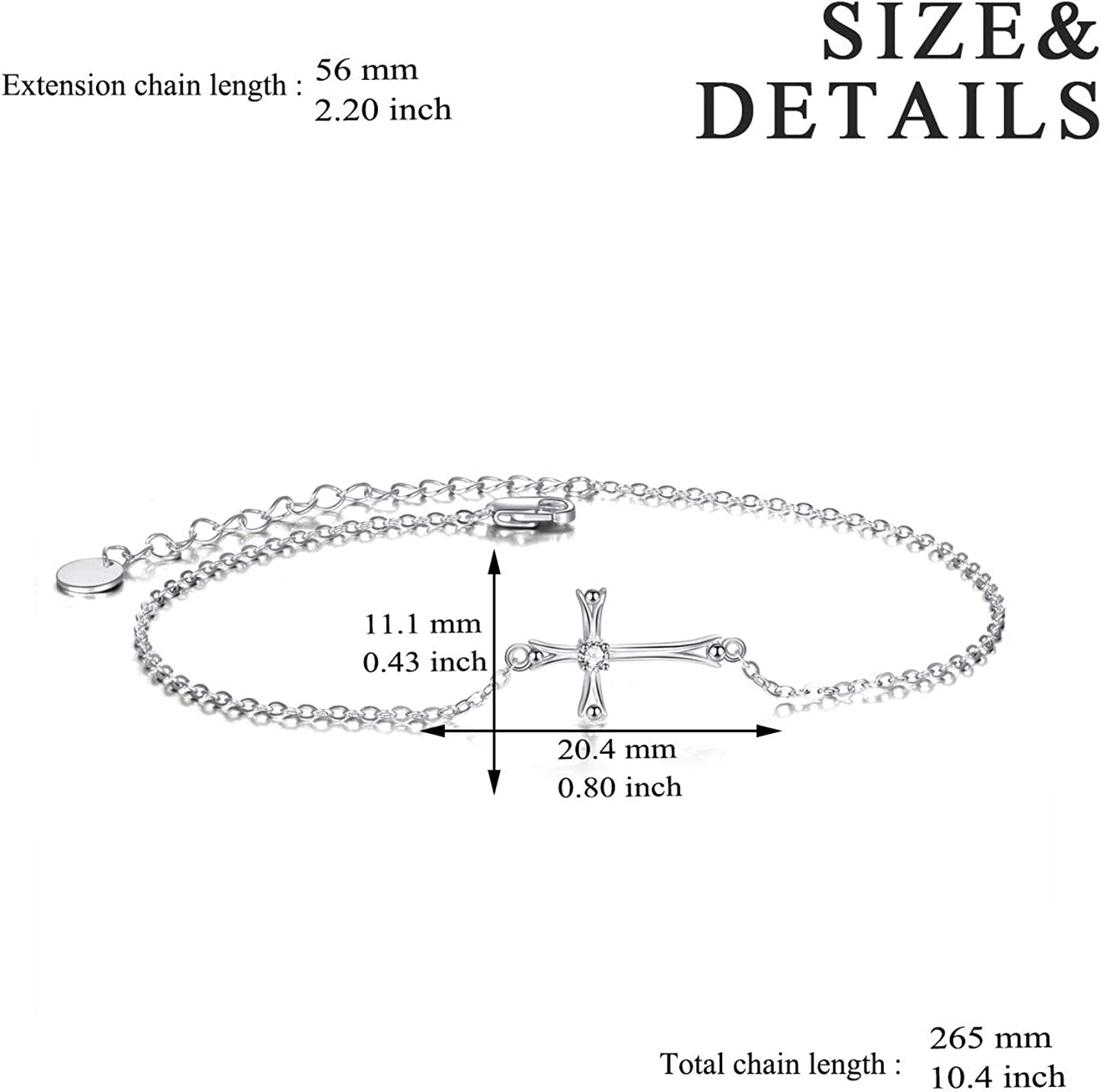 POPLYKE 925 Sterling Silver Infinity/Cross/Mermaid/Starfish/Pearl Anklet for Women Summer Jewelry Apparel & Accessories > Jewelry > Anklets POPLYKE