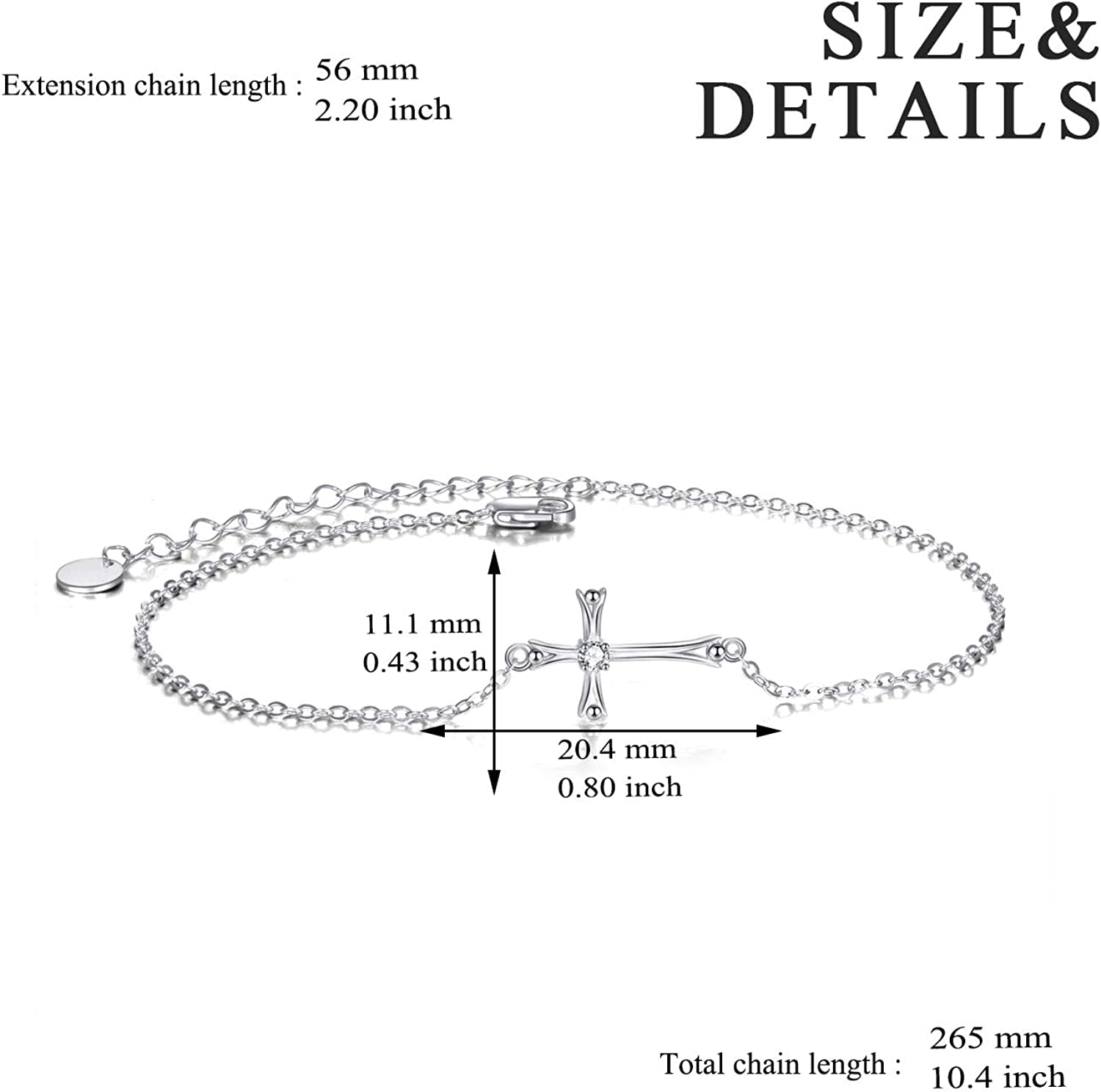 POPLYKE 925 Sterling Silver Infinity/Cross/Mermaid/Starfish/Pearl Anklet for Women Summer Jewelry Apparel & Accessories > Jewelry > Anklets POPLYKE