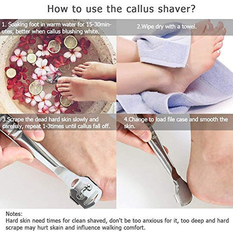 Foot Care Pedicure Callus Shaver Hard Skin Remover,Hand Callus Remover,Foot Callus Shaver Heel Hard Skin Remover for Hand Feet with Stainless Steel Handle(24Pieces) Health & Beauty > Personal Care > Foot Care Klemon