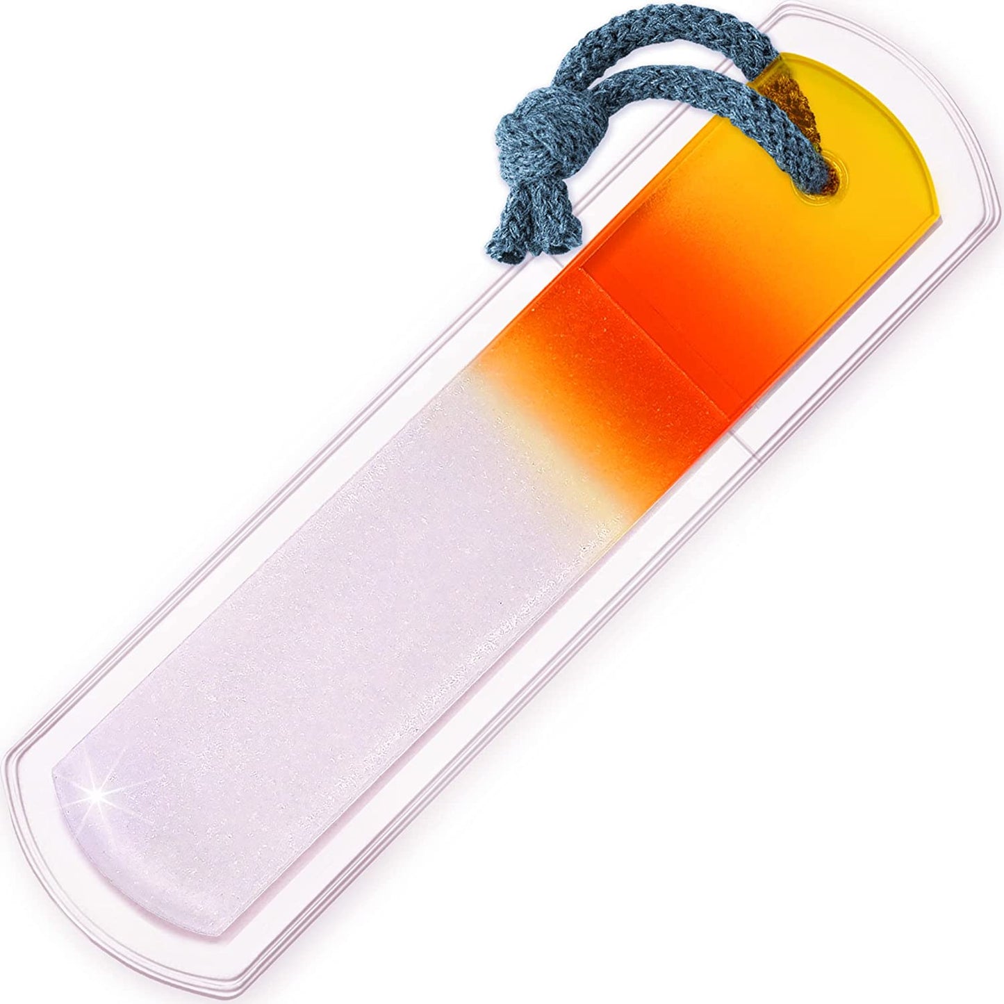 Genuine Czech Glass Foot File - Two-Sided Different Grit Surface, Gentle Callus Remover, Pedicure & Spa Rough Skin Scrubber, Professional Toenail and Heels Care, EU Quality, Large Size Health & Beauty > Personal Care > Foot Care Gladzy Large - Yellow Orange