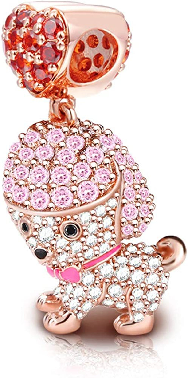 GNOCE Dog Charms 925 Sterling Silver Corgi Schnauzer Poodle Pendant Dangle Animal Beads Charms Fit All Bracelets & Necklaces Best Gift for Mom Friends Girls Who like Dogs Apparel & Accessories > Jewelry > Bracelets GNOCE Poodle