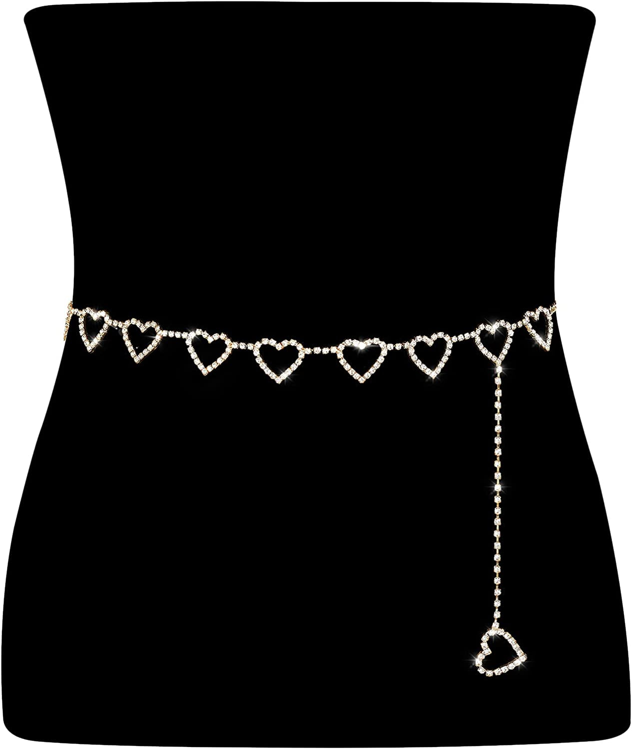 Metal Waist Chain Women Girls Adjustable Body Link Belts Fashion Belly Jewelry for Jeans Dresses Gold Apparel & Accessories > Jewelry > Body Jewelry WHIPPY Gold Tone S: Fit for Waist up to 28 Inches