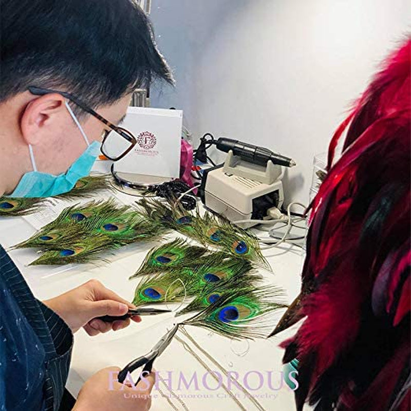 Fashmorous Feather Earrings Blue Feather Earrings for Women Bohemian Feather Earrings for Women Dangle Apparel & Accessories > Jewelry > Earrings Feather Lover