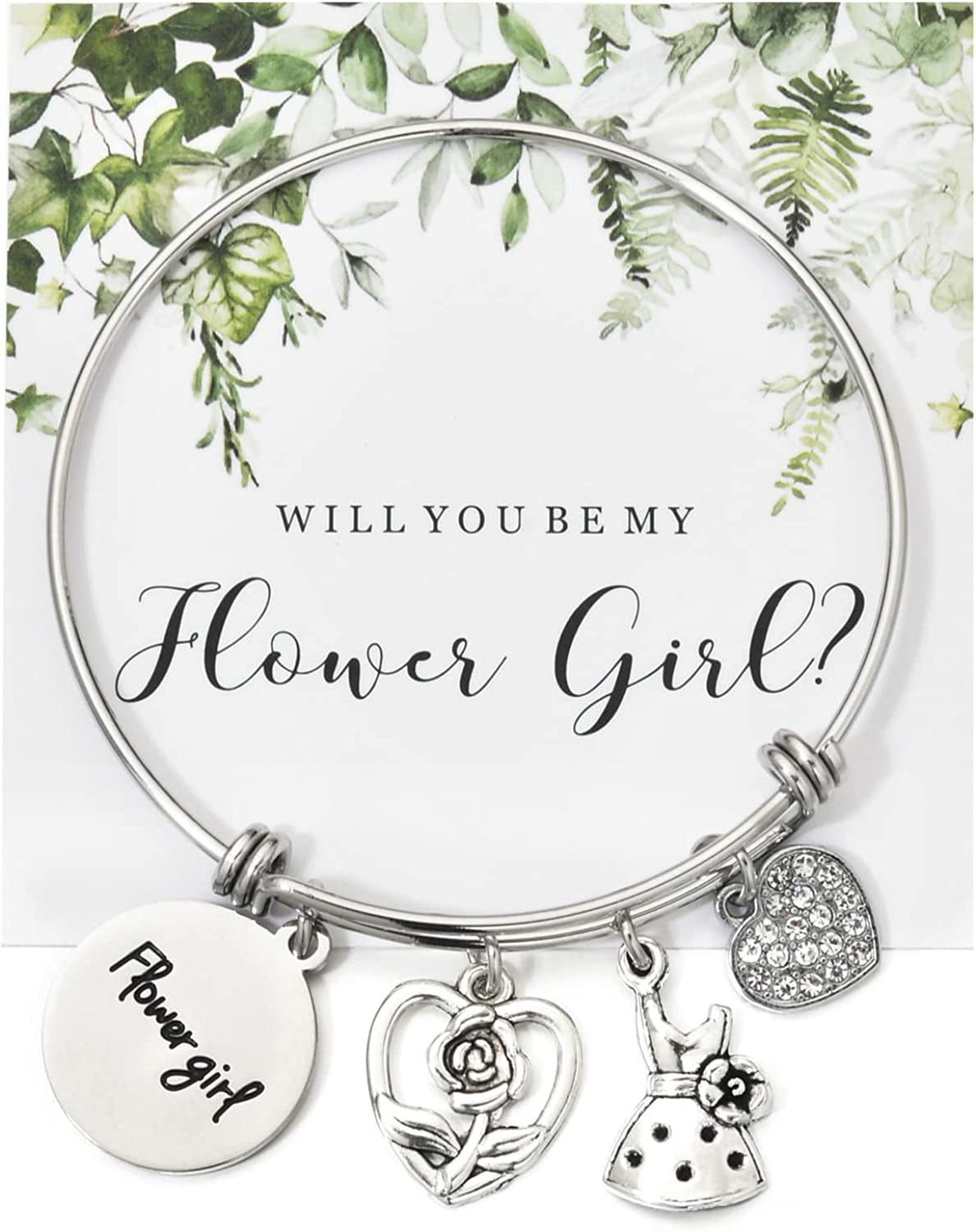 Miss Pink Wedding Gift for Bridesmaid Maid of Honor Flower Girl Bride to Be Sister Mother of the Bride Thank You Gift from Bride and Groom Thank You for Standing by My Side Bracelets Gifts Apparel & Accessories > Jewelry > Bracelets Miss Pink Flower Girl (older than 5)