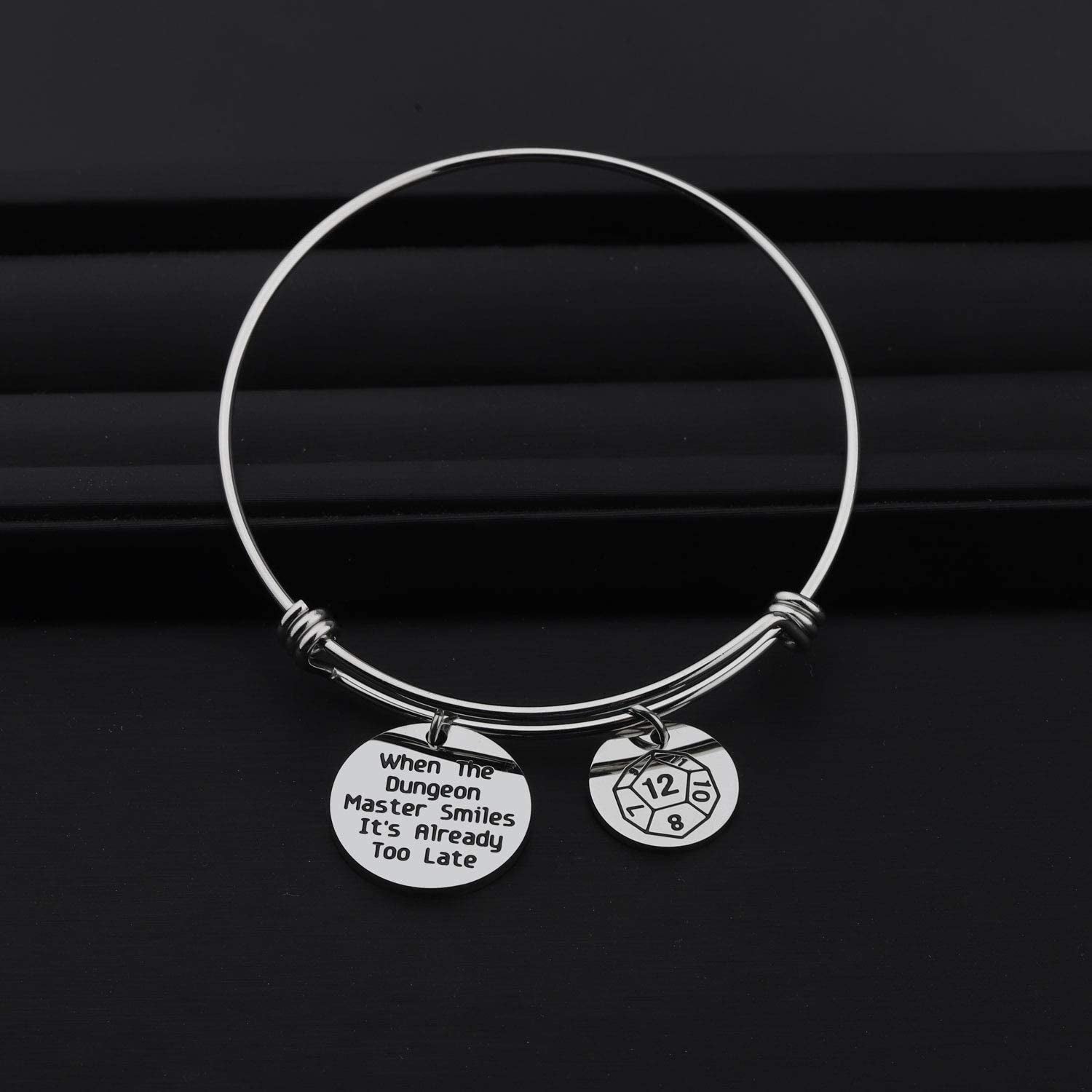 ENSIANTH When the Dungeon Master Smiles It'S Already Too Late Keychain Dungeon Gift Funny DND Gifts Apparel & Accessories > Jewelry > Necklaces ENSIANTH