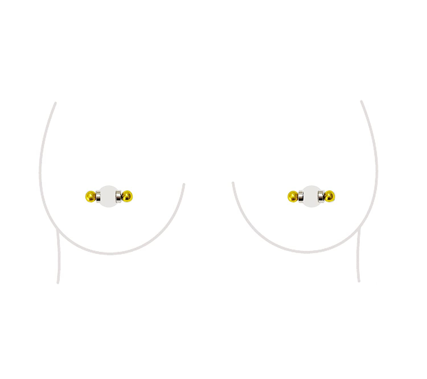 Non-Piercing Nipple Ring Magnetic Barbell Stud Fake Body Jewelry for Women (B - Black (Regular)) Apparel & Accessories > Jewelry > Body Jewelry All Body Art B - Regular (Yellow)