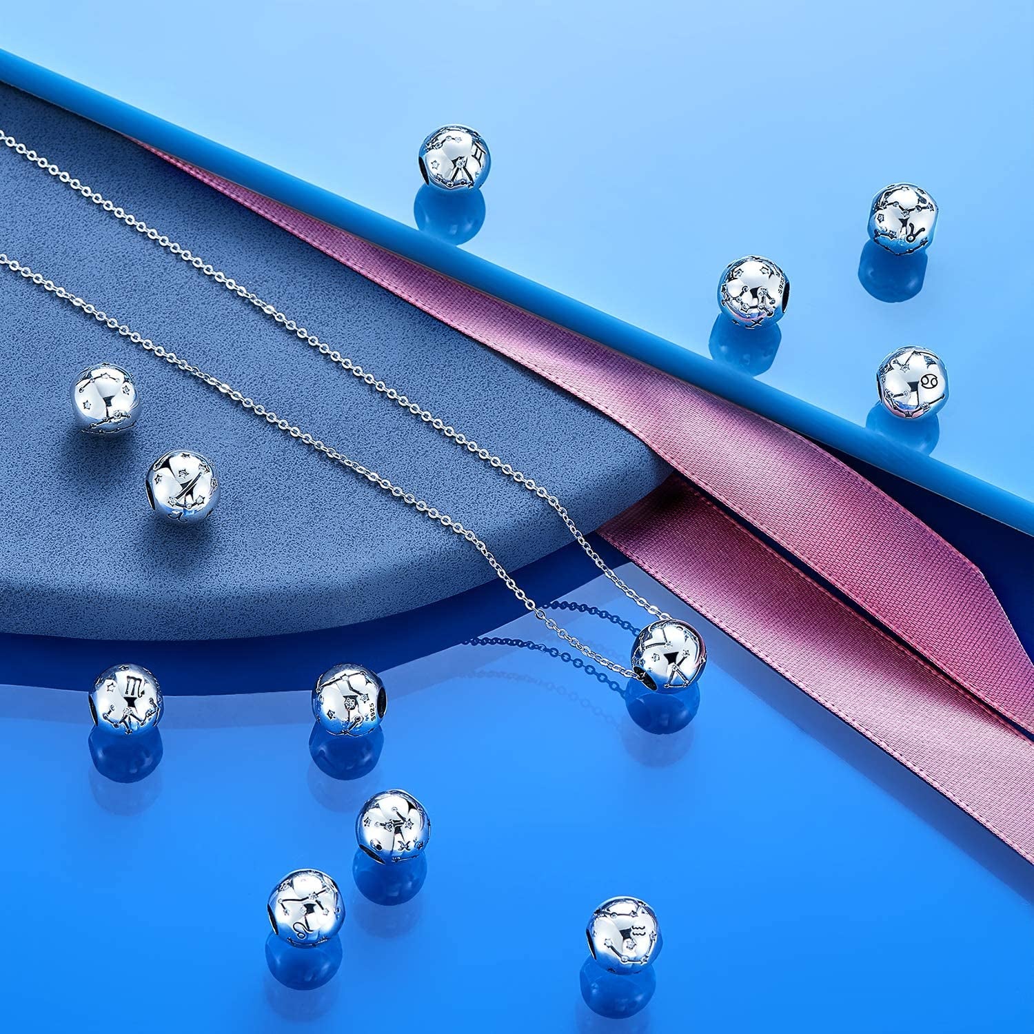 NINGAN 12 Zodiac Sign Birthday Charms - 925 Sterling Silver Charms Fits Women'S Charm Bracelet & Necklace - Birthday Gifts for Girls & Friends Apparel & Accessories > Jewelry > Bracelets NINGAN