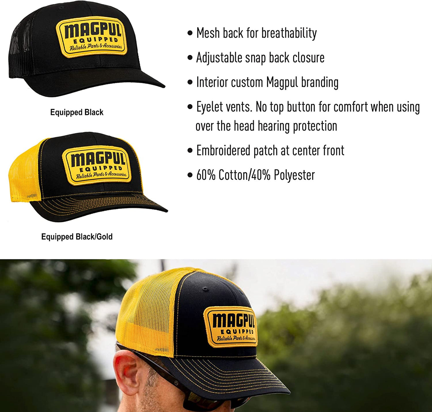 Magpul Women'S Trucker Hat Snap Back Baseball Cap, One Size Fits Most Apparel & Accessories > Clothing Accessories > Hats Magpul