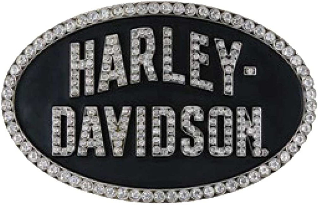 Harley-Davidson Womens Marquee Embellished Belt Buckle, Nickel Finish HDWBU10309 Apparel & Accessories > Clothing Accessories > Belt Buckles Lodis