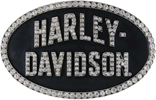 Harley-Davidson Womens Marquee Embellished Belt Buckle, Nickel Finish HDWBU10309 Apparel & Accessories > Clothing Accessories > Belt Buckles Lodis