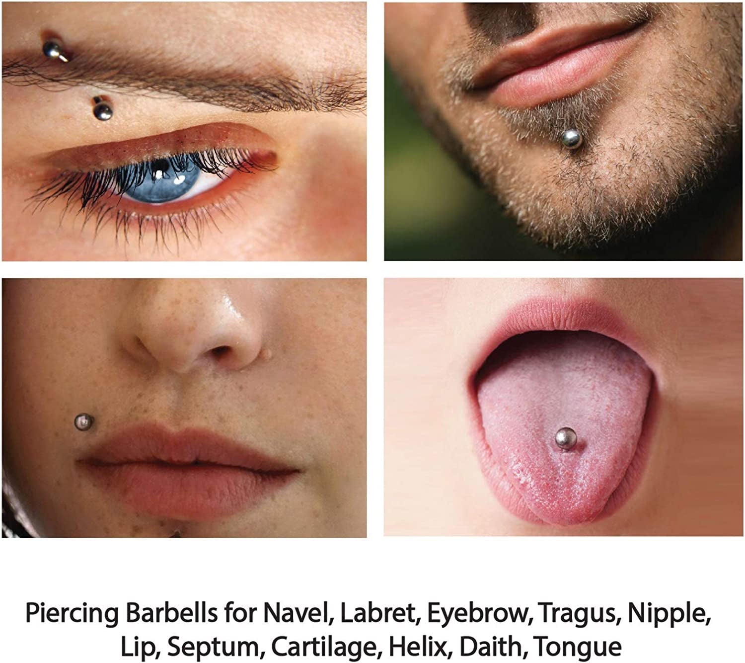 Bodyj4You 200PC Professional Body Piercing Kit 14G 16G Belly Ring Labret Tongue Tragus Jewelry Apparel & Accessories > Jewelry > Body Jewelry BodyJ4You