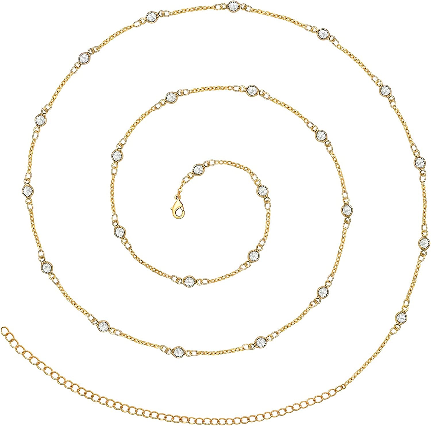 TOBENY 27.5/33.5/40 Inches Waist Belly Chains for the Waist for Women 14K Gold Plated Belly Chains for Women plus Size Body Chain for Women Teens Apparel & Accessories > Jewelry > Body Jewelry TOBENY C 39.3 Inches