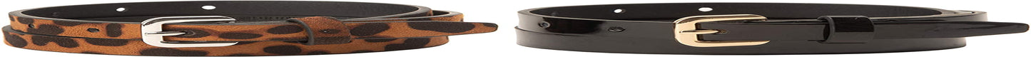 Jessica Simpson Women'S Fashion Casual Belt Apparel & Accessories > Clothing Accessories > Belts Jessica Simpson Black Patent & Leopard 2 X-Large