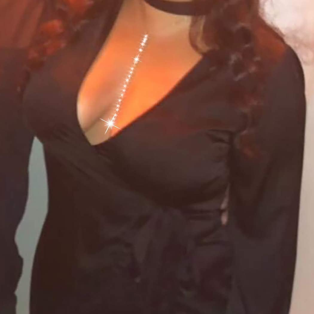 Bomine Gold Rhinestone Body Chain Silver Bra Crystal Sexy Bikini Body Jewelry Necklace Chains for Women and Girls (Gold) Apparel & Accessories > Jewelry > Body Jewelry Bomine