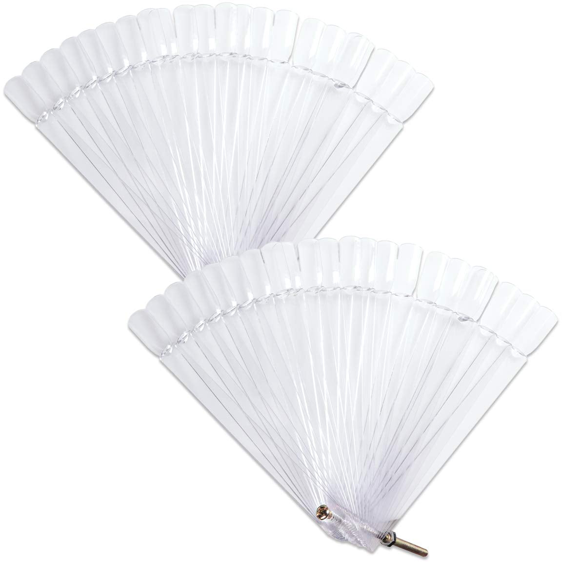 Beauticom® 50 Clear Acrylic False Tip Sticks with Metal Ring Holders Fan-Shaped Nail Art Display Chart Practice Tips Tool - 50 Tips Health & Beauty > Personal Care > Cosmetics > Cosmetic Tools > Nail Tools Beauticom Tips Chart Fan (Clear) 50 Count (Pack of 2)