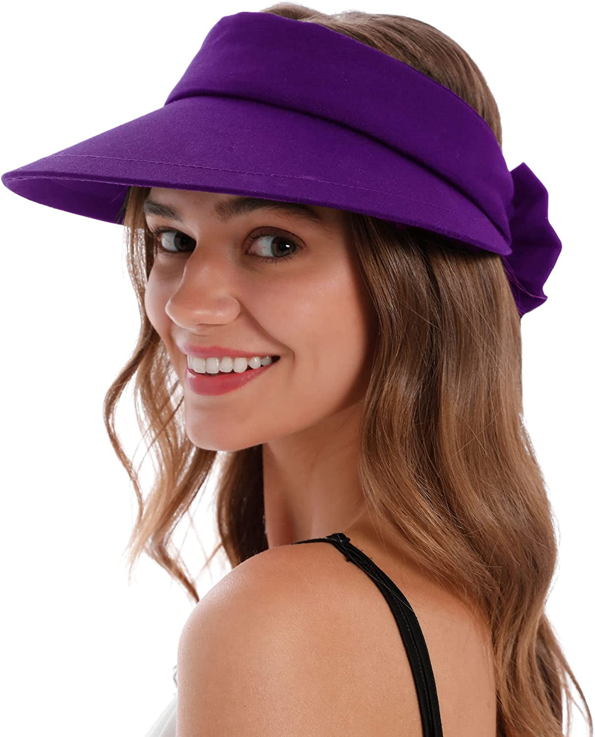 Simplicity Women'S UPF 50+ UV Protection Wide Brim Beach Sun Visor Hat Apparel & Accessories > Clothing Accessories > Hats Simplicity Purple
