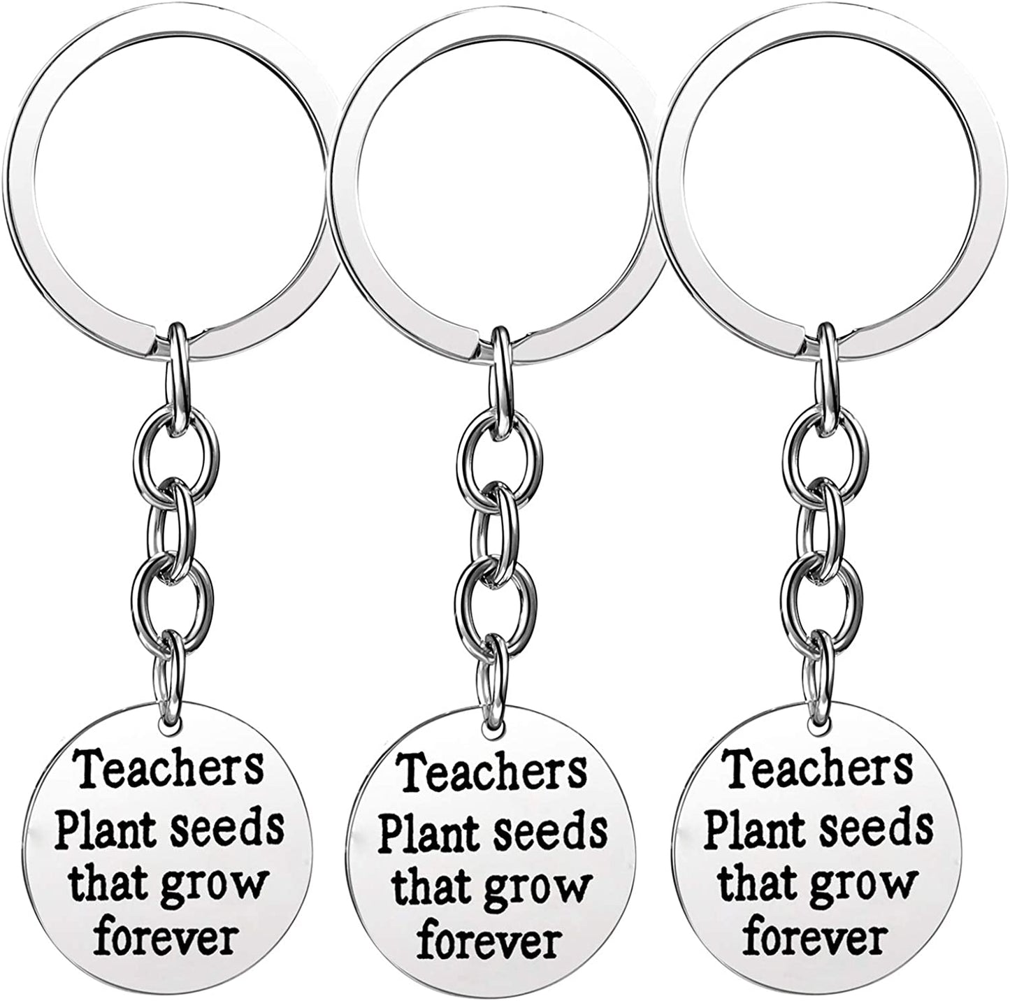 Pack of 3 Teacher Bangles Gifts for Teacher Open School Gifts for Teachers Thank You Bangle Bracelets Apparel & Accessories > Jewelry > Bracelets Nzztont 3PCs Keychain Style 04- Teachers Plant Seeds That Grow Forever