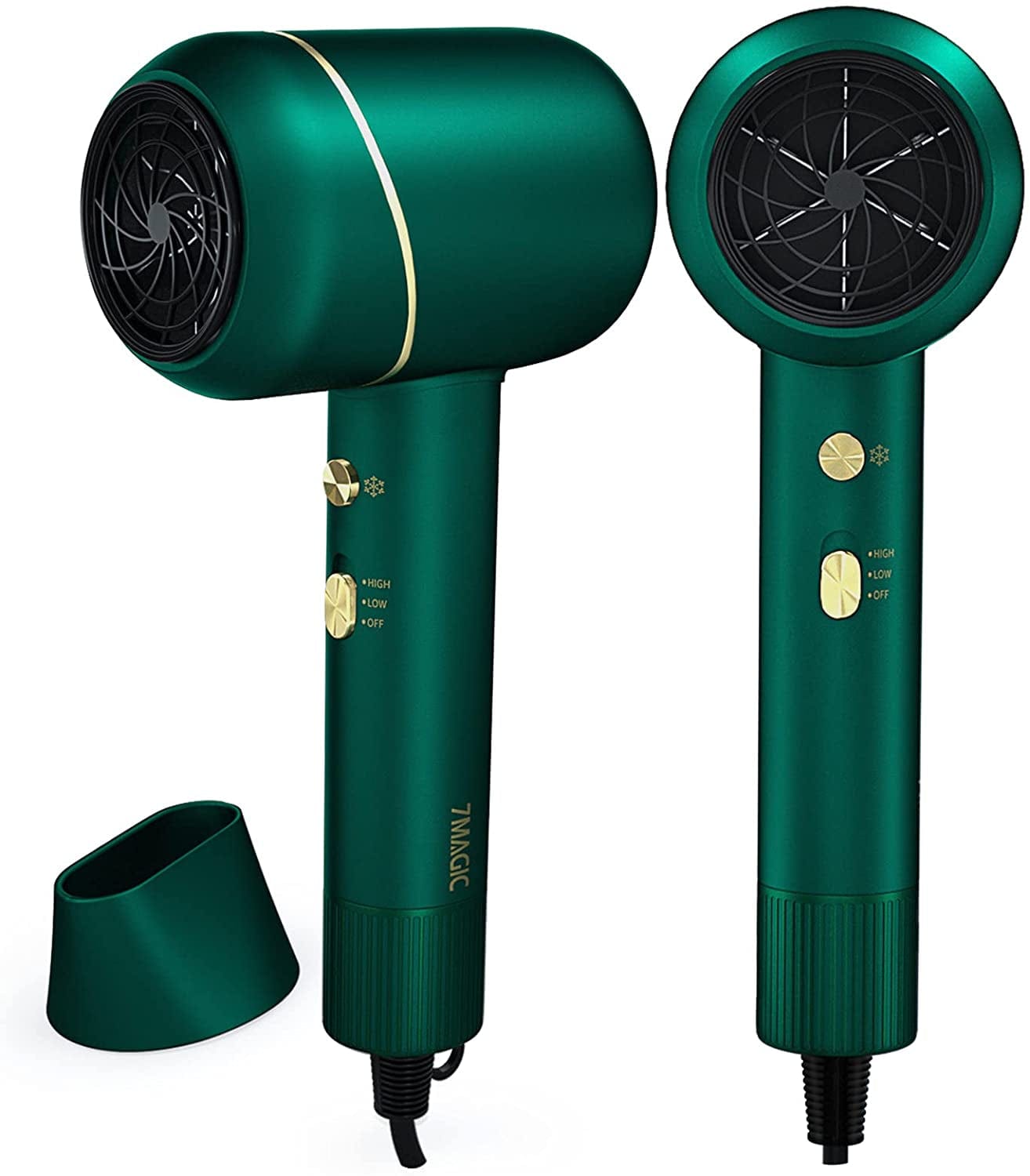 7MAGIC Hair Dryer, Ionic Blow Dryer, 1875 Watt Powerful Fast Drying Hairdryer with Negative Ion Technology for Hair Care, Professional Hair Blow Dryer with Concentrator Nozzle for Women Salon Home Health & Beauty > Personal Care > Hair Care 7MAGIC Green