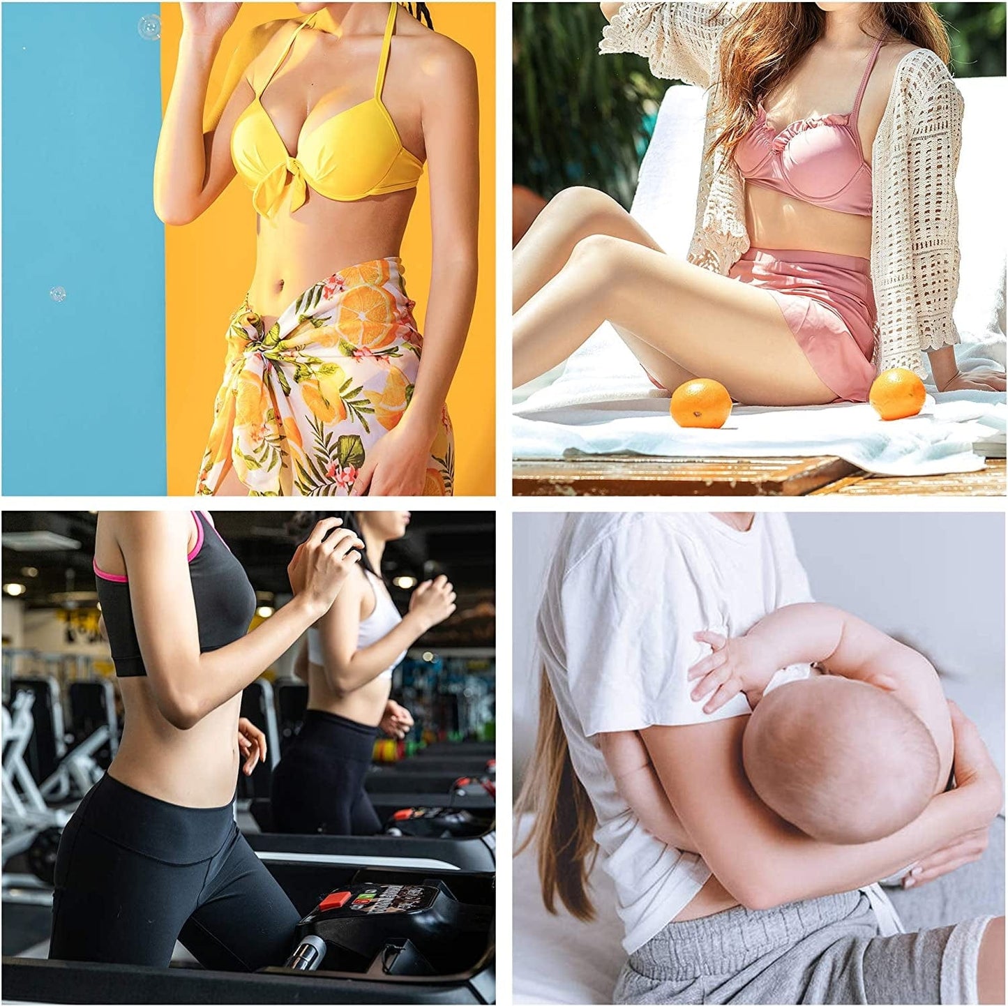 8 Pairs Bra Pads Inserts Bra Cups Inserts Removable Breast Enhancers Inserts for Women Bikini Swimsuit Sport Tops Beige, Black, White
