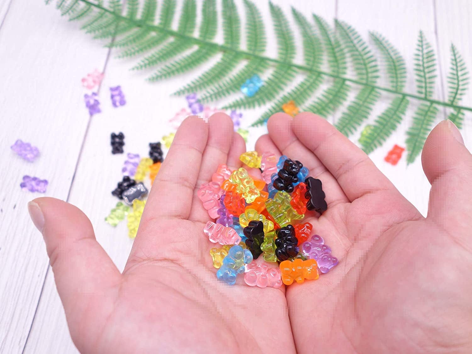 80 Pcs Candy Gummy Bear Charms Resin Bear Pendants for DIY Crafting Slime Dollhouse Decoration