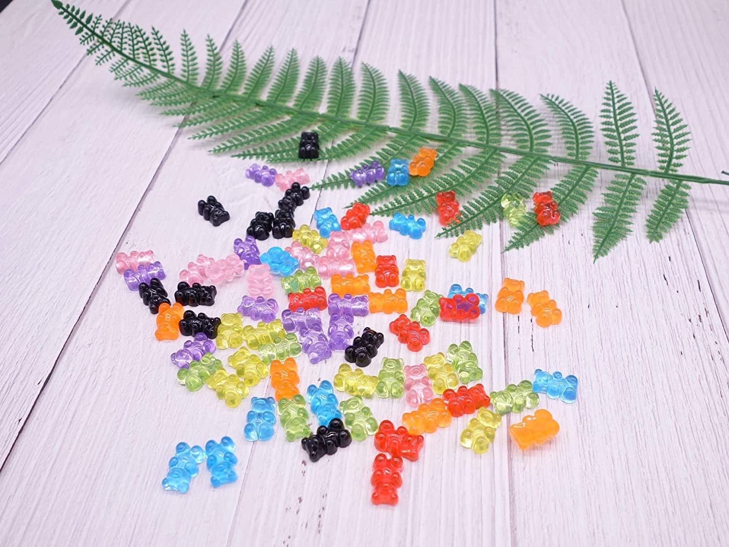 80 Pcs Candy Gummy Bear Charms Resin Bear Pendants for DIY Crafting Slime Dollhouse Decoration